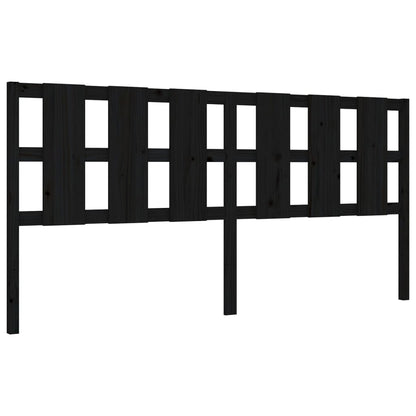 Bed Frame without Mattress Black 200x200 cm Solid Wood Pine
