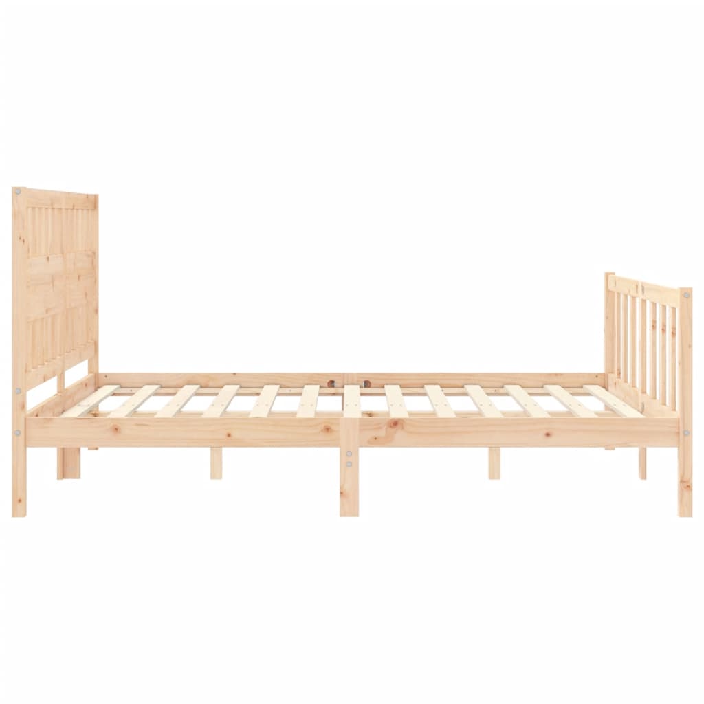 Bed Frame without Mattress King Size Solid Wood Pine