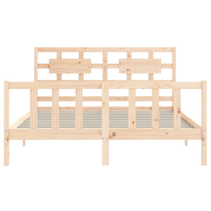 Bed Frame without Mattress King Size Solid Wood Pine