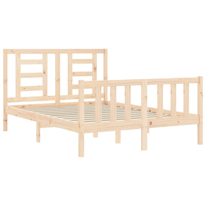 Bed Frame with Headboard 140x200 cm Solid Wood