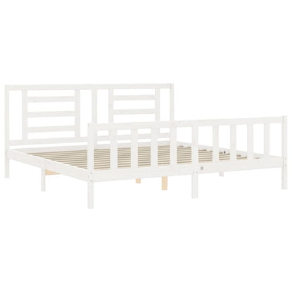 Bed Frame without Mattress White 200x200 cm Solid Wood Pine