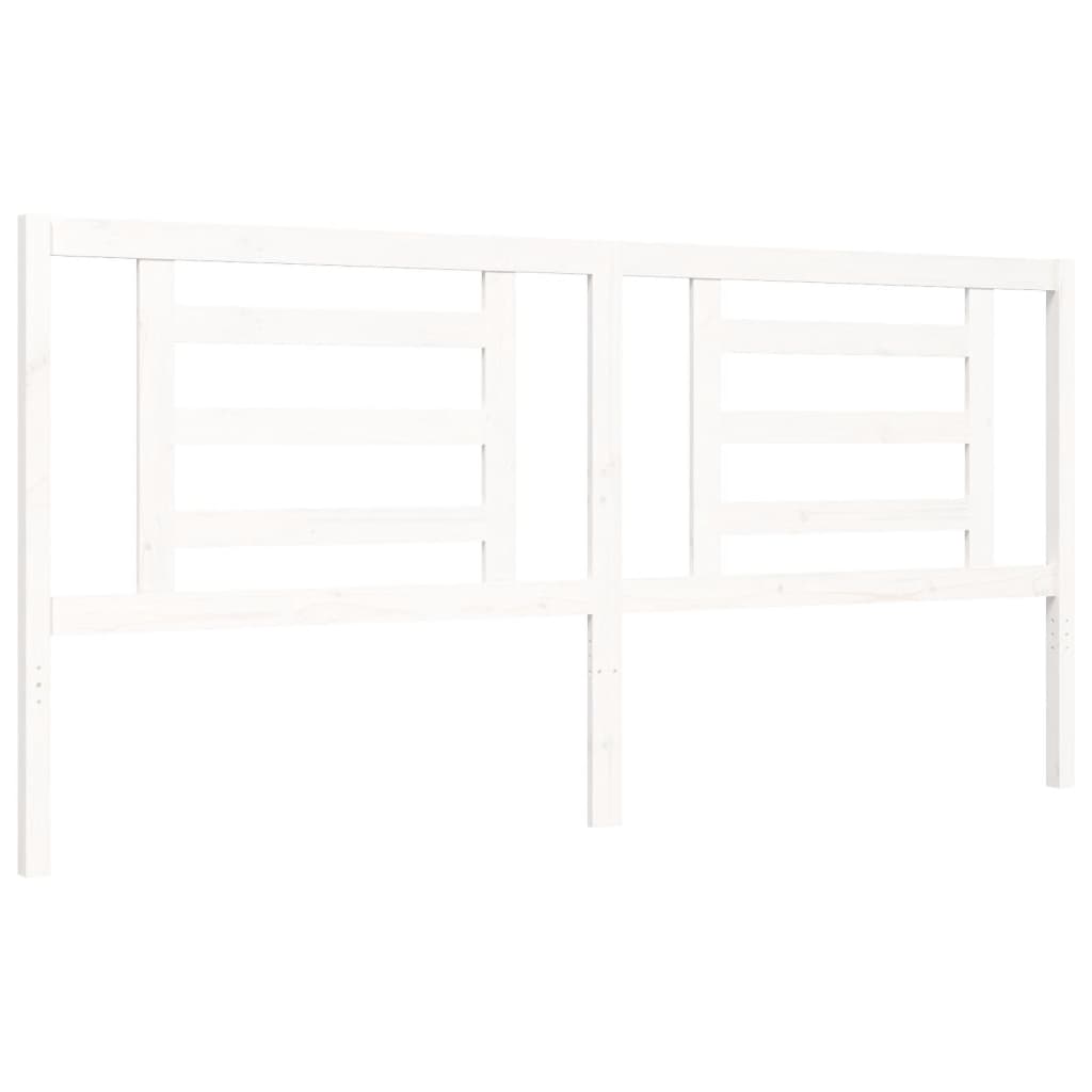 Bed Frame without Mattress White 200x200 cm Solid Wood Pine