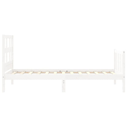 Bed Frame without Mattress White Small Single Solid Wood Pine