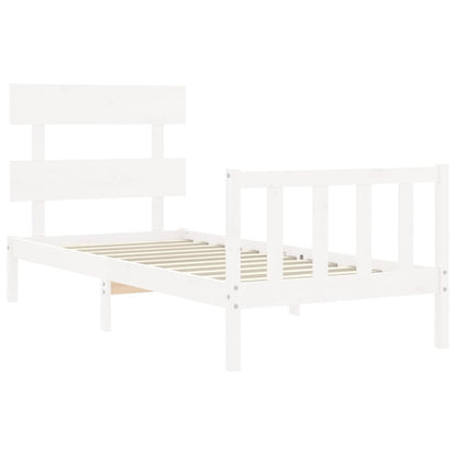 Bed Frame without Mattress White 100x200 cm Solid Wood Pine