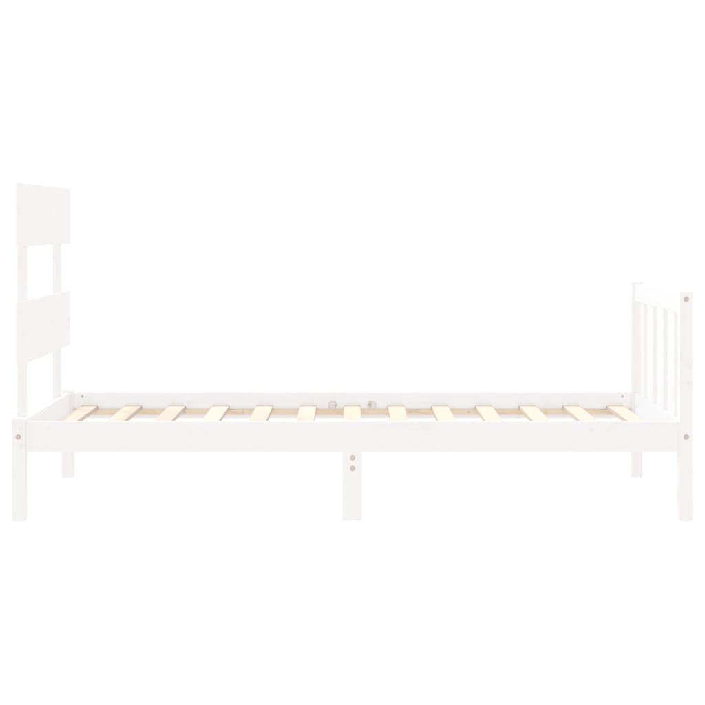 Bed Frame without Mattress White 100x200 cm Solid Wood Pine