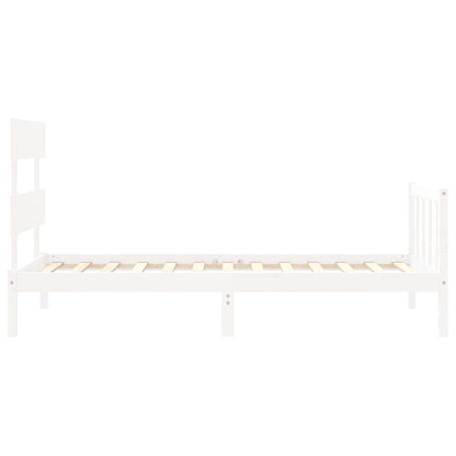 Bed Frame without Mattress White 100x200 cm Solid Wood Pine