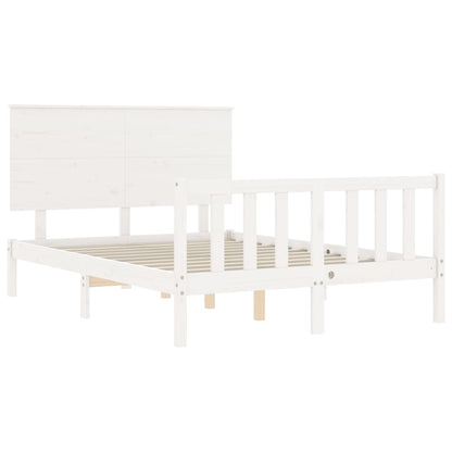 Bed Frame without Mattress White 140x200 cm Solid Wood Pine