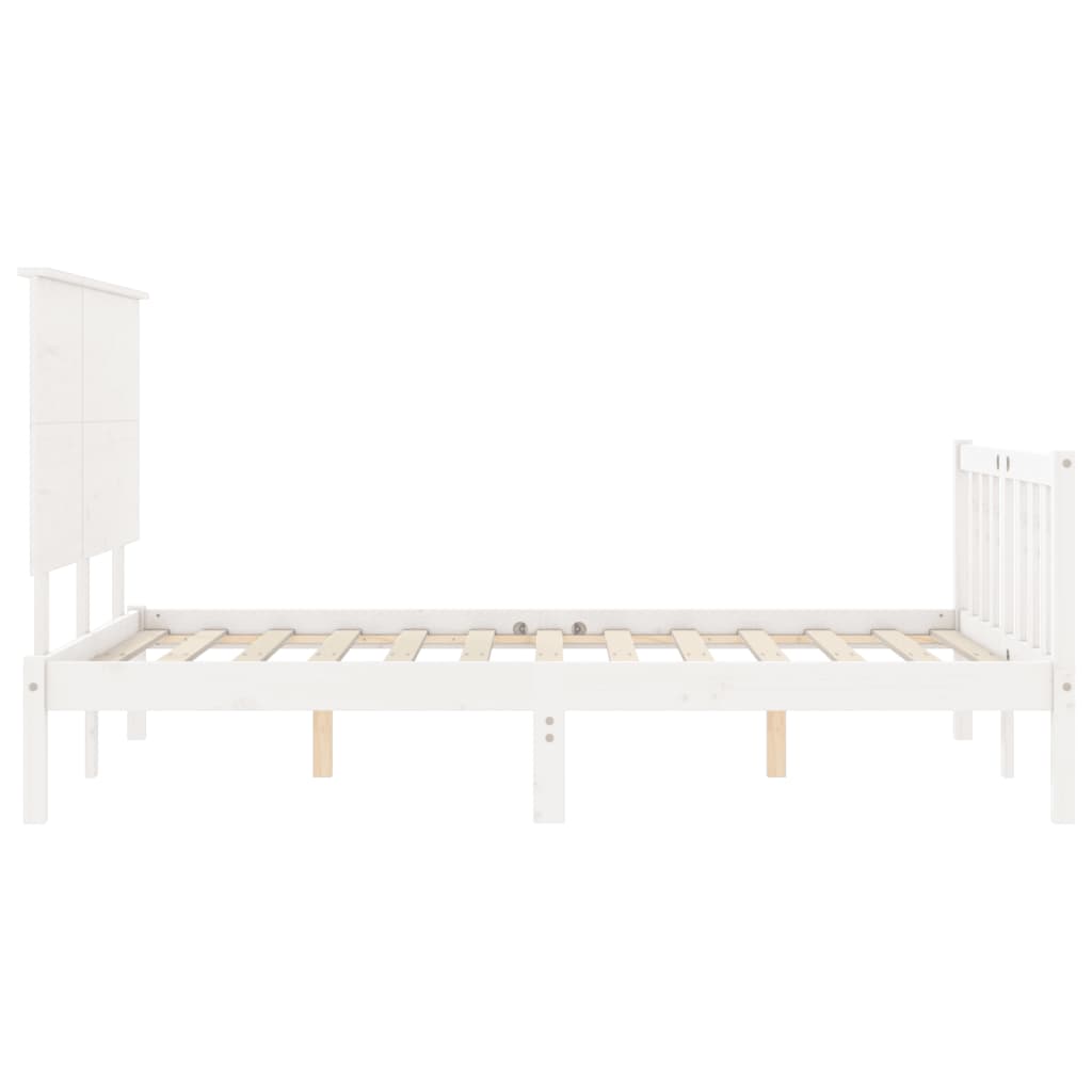 Bed Frame without Mattress White 140x200 cm Solid Wood Pine
