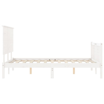 Bed Frame without Mattress White 140x200 cm Solid Wood Pine