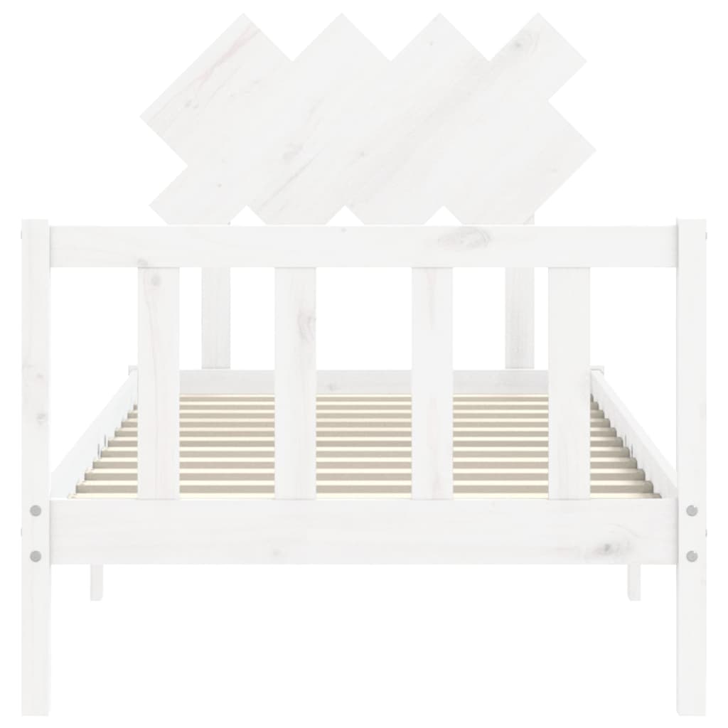 Bed Frame without Mattress White 90x200 cm Solid Wood Pine