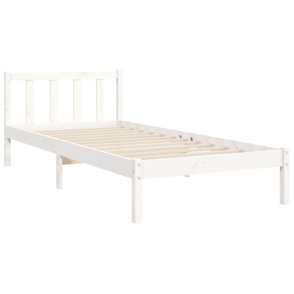 Bed Frame without Mattress White 90x200 cm Solid Wood Pine