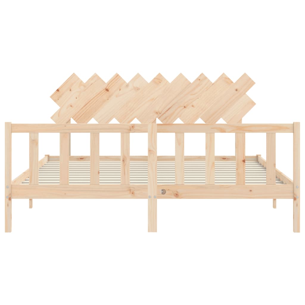 Bed Frame without Mattress Super King Size Solid Wood Pine