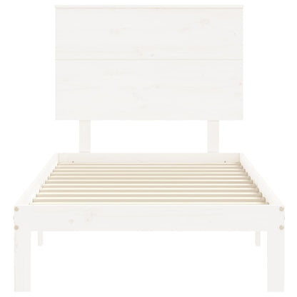 Bed Frame without Mattress White 90x200 cm Solid Wood Pine