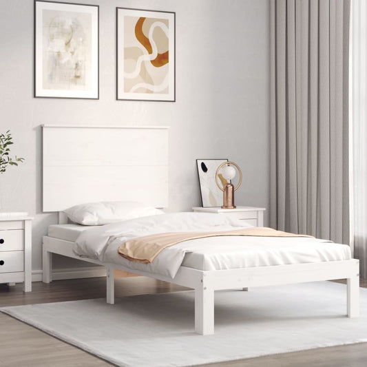 Bed Frame without Mattress White 90x200 cm Solid Wood Pine