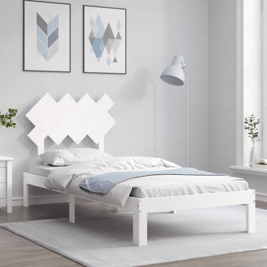 Bed Frame without Mattress White 90x200 cm Solid Wood Pine