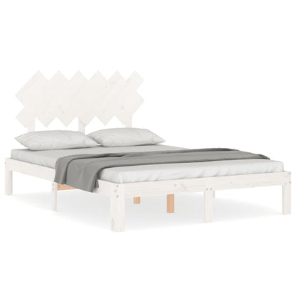 Bed Frame without Mattress White 120x200 cm Solid Wood Pine