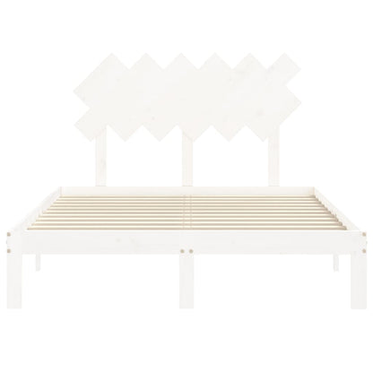 Bed Frame without Mattress White 120x200 cm Solid Wood Pine