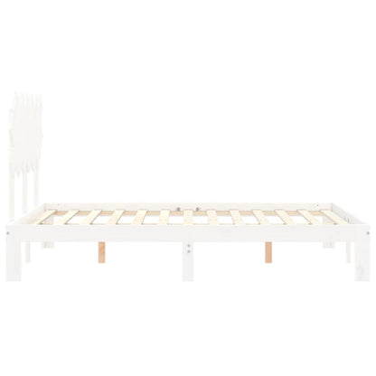 Bed Frame without Mattress White 120x200 cm Solid Wood Pine