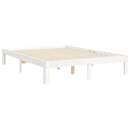 Bed Frame without Mattress White 120x200 cm Solid Wood Pine