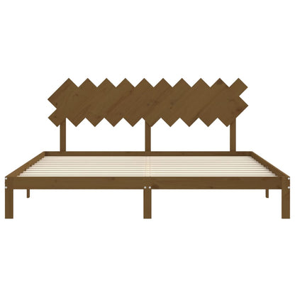 Bed Frame without Mattress Honey Brown 200x200 cm Solid Wood Pine