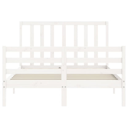 Bed Frame without Mattress White 140x190 cm Solid Wood Pine