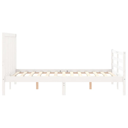 Bed Frame without Mattress White 140x190 cm Solid Wood Pine