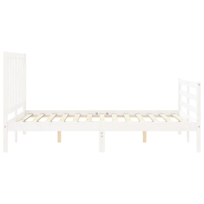 Bed Frame without Mattress White 140x190 cm Solid Wood Pine