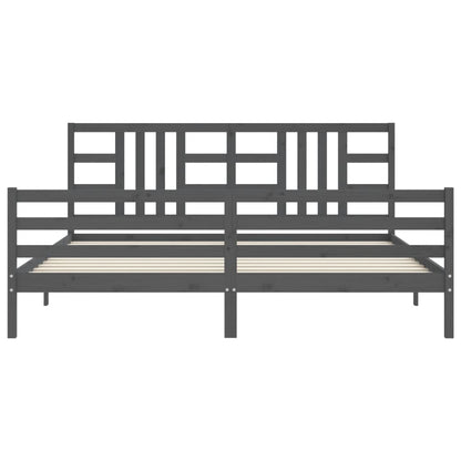 Bed Frame without Mattress Grey 200x200 cm Solid Wood