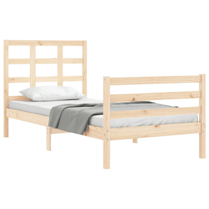 Bed Frame without Mattress 90x200 cm Solid Wood