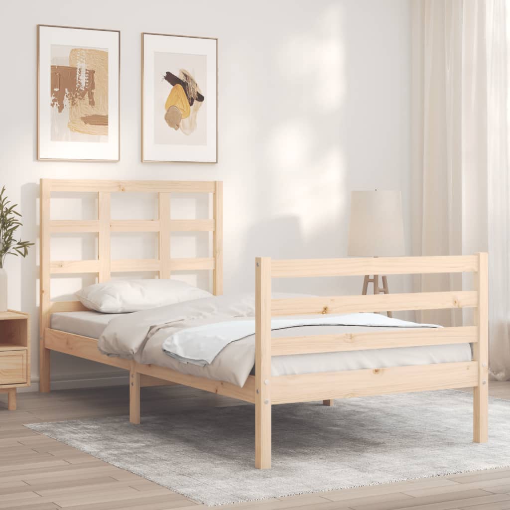 Bed Frame without Mattress 90x200 cm Solid Wood