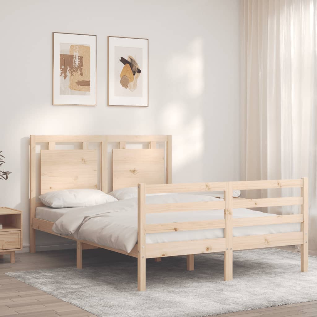 Bed Frame without Mattress 140x200 cm Solid Wood