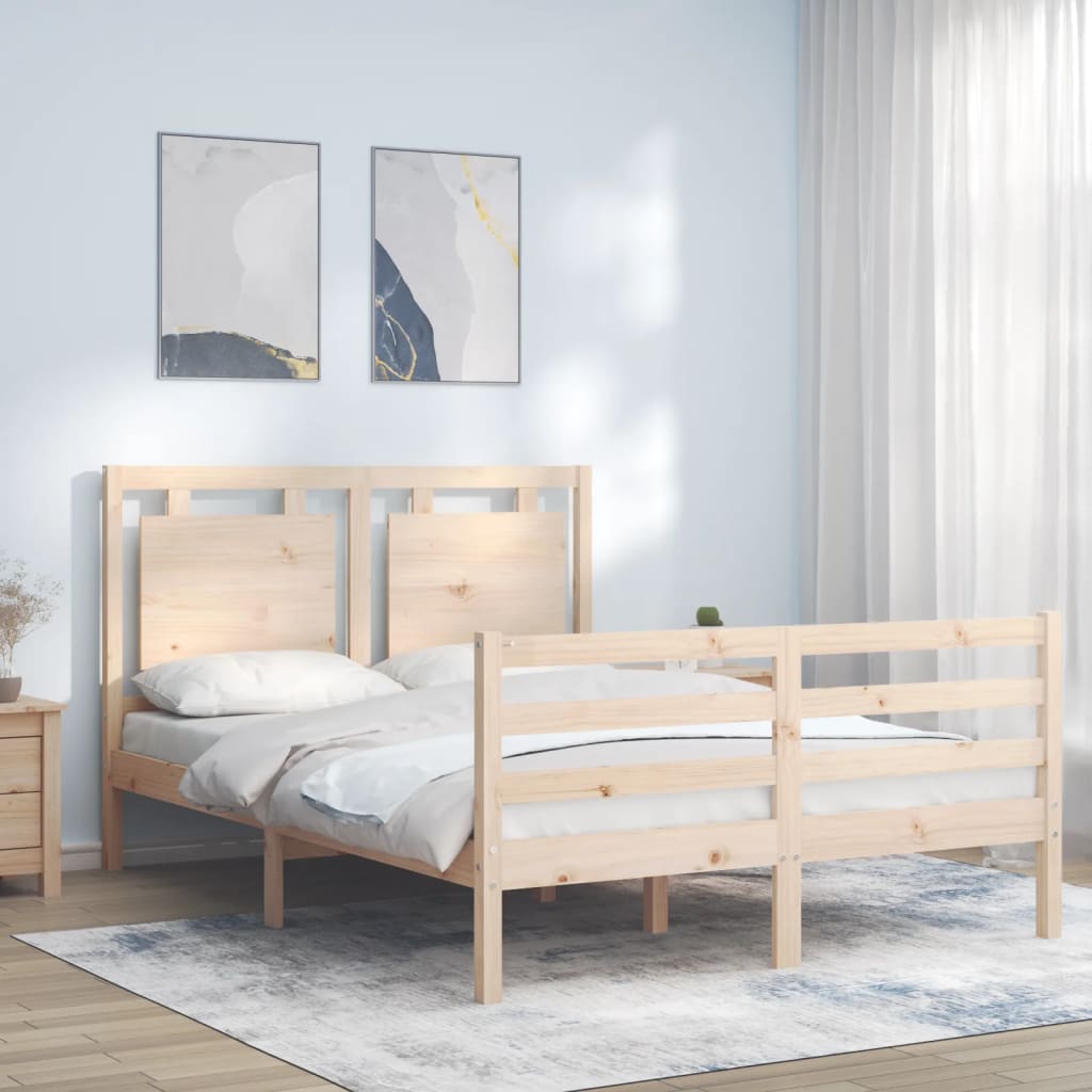 Bed Frame without Mattress 140x200 cm Solid Wood