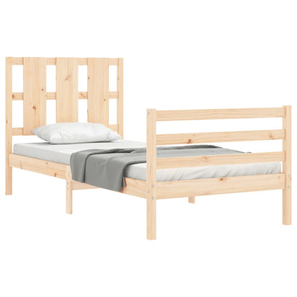 Bed Frame without Mattress 90x200 cm Solid Wood
