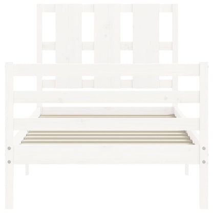Bed Frame without Mattress White 90x200 cm Solid Wood