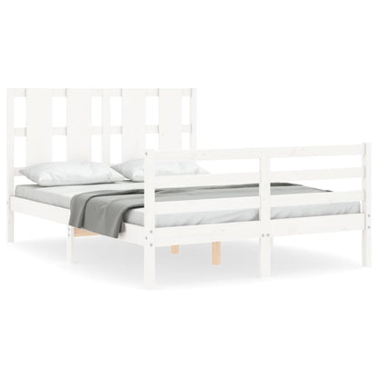 Bed Frame without Mattress White 140x200 cm Solid Wood