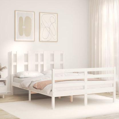 Bed Frame without Mattress White 140x200 cm Solid Wood