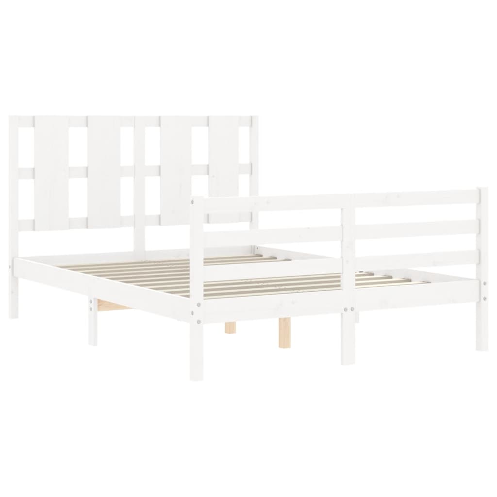 Bed Frame without Mattress White 140x200 cm Solid Wood