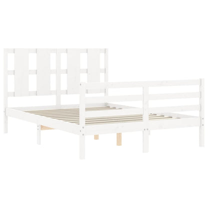 Bed Frame without Mattress White 140x200 cm Solid Wood