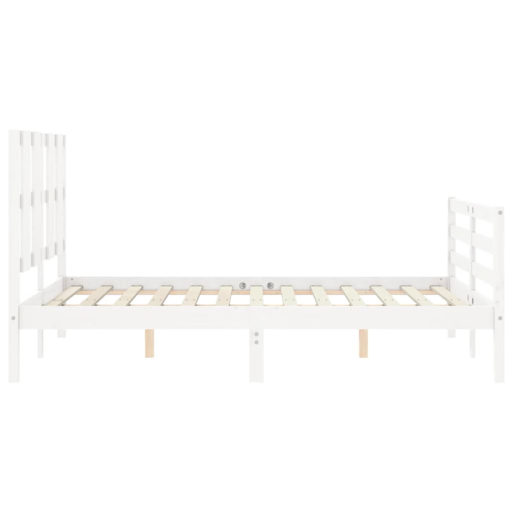 Bed Frame without Mattress White 140x200 cm Solid Wood