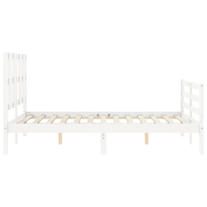 Bed Frame without Mattress White 140x200 cm Solid Wood
