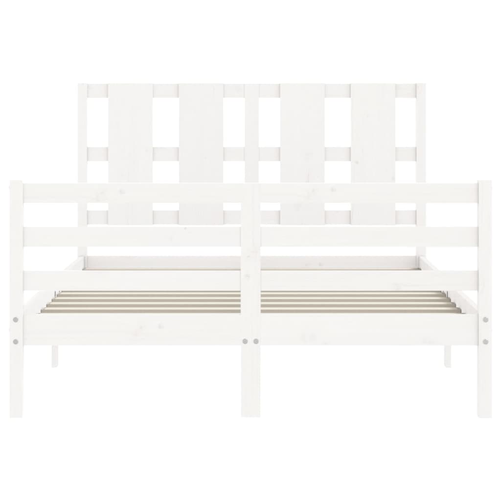 Bed Frame without Mattress White 140x200 cm Solid Wood