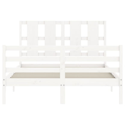 Bed Frame without Mattress White 140x200 cm Solid Wood