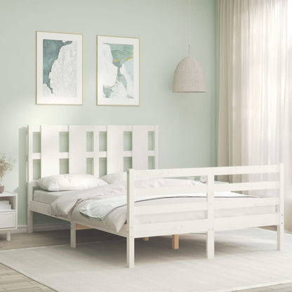 Bed Frame without Mattress White 140x200 cm Solid Wood