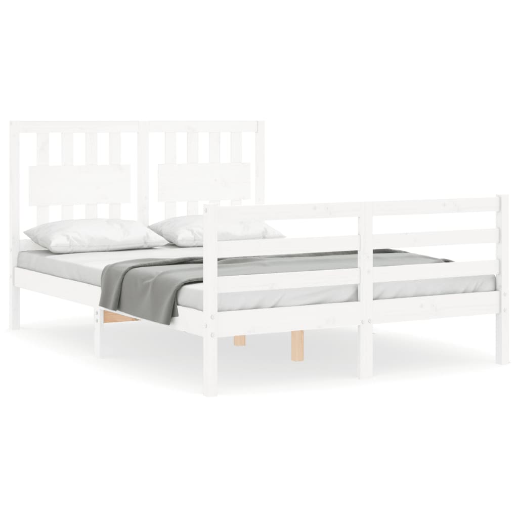 Bed Frame without Mattress White 140x200 cm Solid Wood