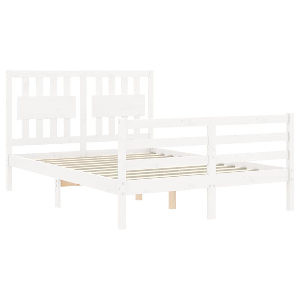 Bed Frame without Mattress White 140x200 cm Solid Wood