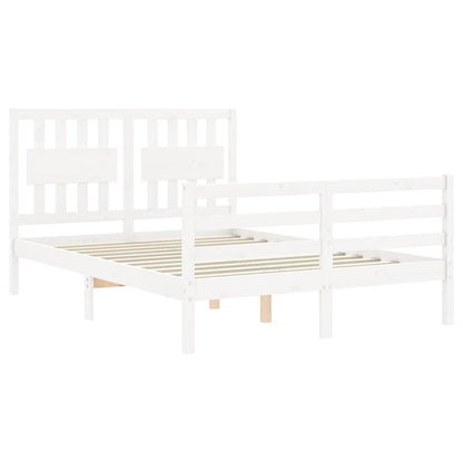 Bed Frame without Mattress White 140x200 cm Solid Wood
