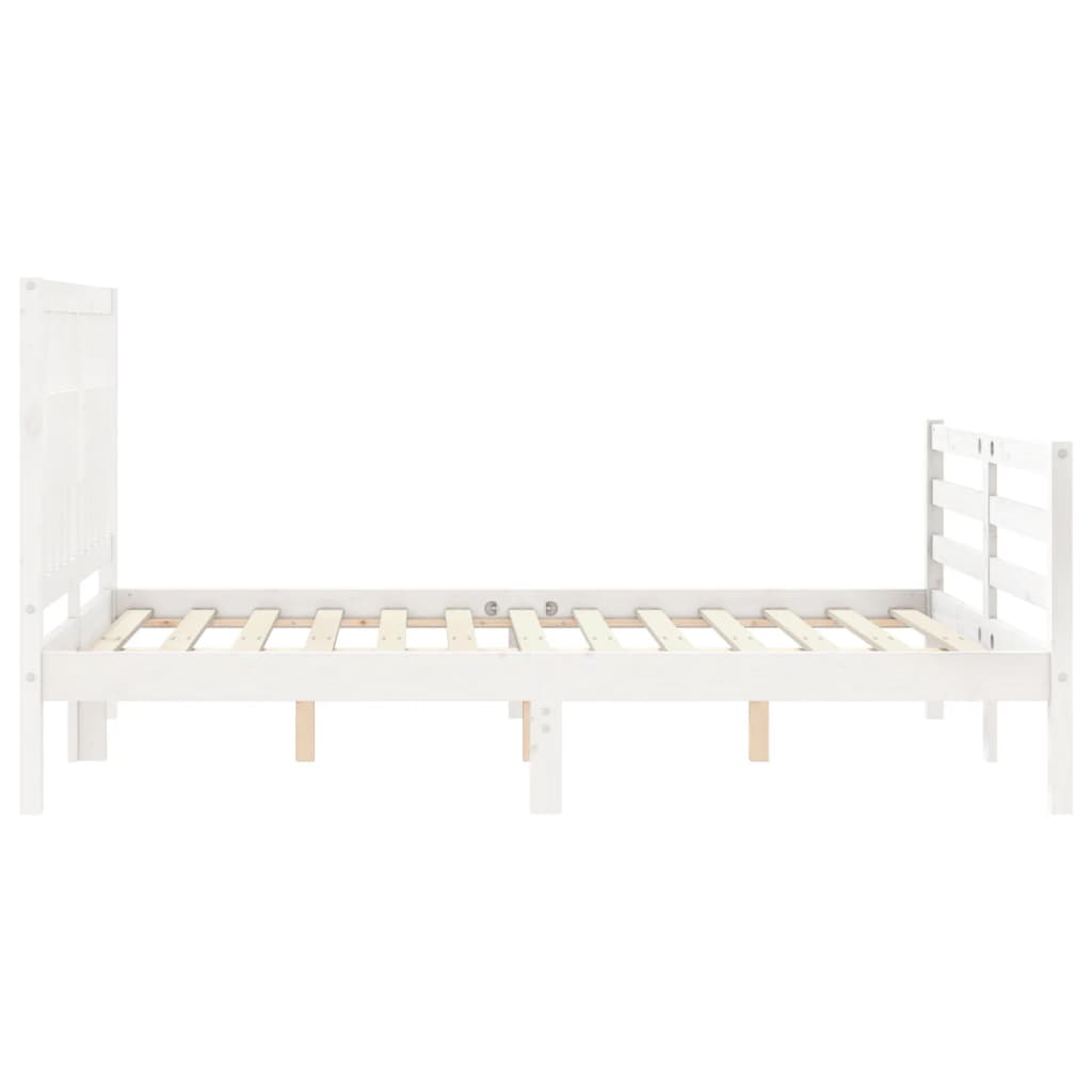 Bed Frame without Mattress White 140x200 cm Solid Wood