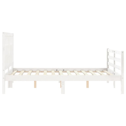 Bed Frame without Mattress White 140x200 cm Solid Wood