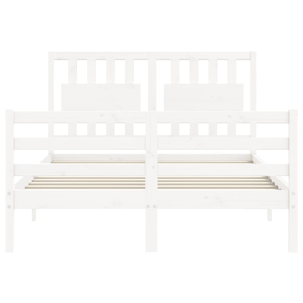 Bed Frame without Mattress White 140x200 cm Solid Wood