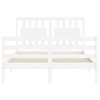 Bed Frame without Mattress White 140x200 cm Solid Wood